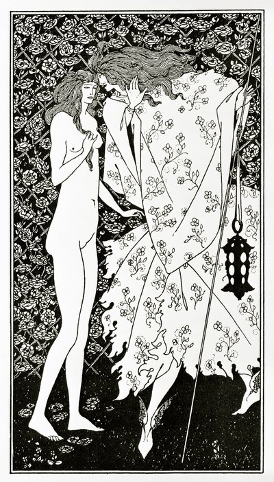 Tajemniczy ogród różany, ok. 1894 r. autorstwa Aubrey Beardsley