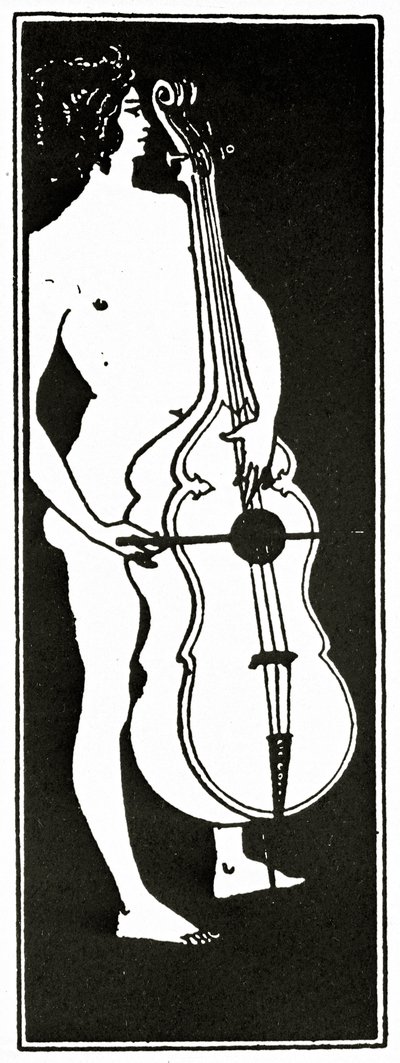 Lhomme z wiolonczelą, ok. 1894 autorstwa Aubrey Beardsley