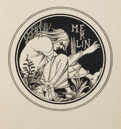 Merlin z księgi pięćdziesięciu rysunków autorstwa Aubrey Beardsley
