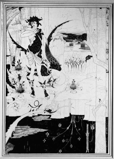Zygfryd, z aktu II „Pierścień Nibelunga” Wagnera autorstwa Aubrey Beardsley