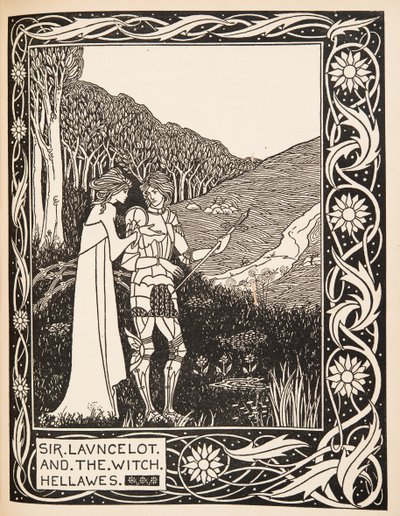 Sir Launcelot i wiedźma Hellawes autorstwa Aubrey Beardsley