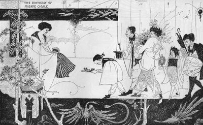 Urodziny Madame Cigale, ok. 1893 r. autorstwa Aubrey Beardsley