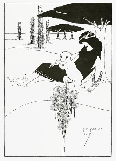 Pocałunek Judasza, 1893 autorstwa Aubrey Beardsley