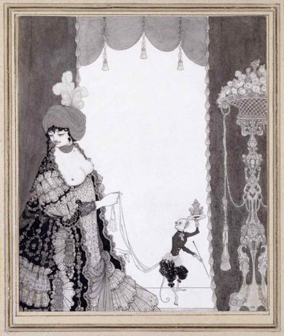 Dama z małpą, 1897. autorstwa Aubrey Beardsley