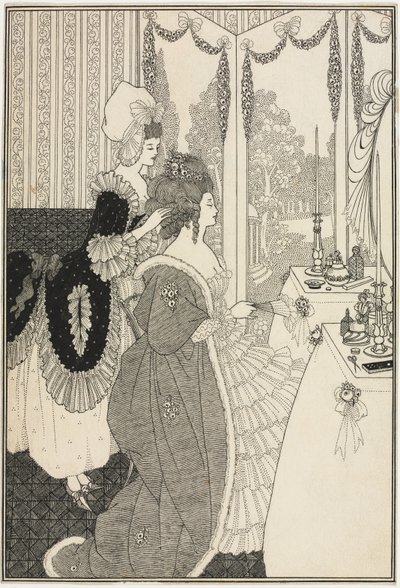 Toaleta z „Gwałtu na śluzie” Aleksandra Pope, c.1895-96 (pióro i atrament) autorstwa Aubrey Beardsley