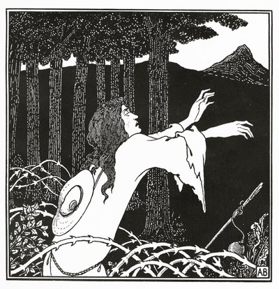 Powrót Tannhausera na Wenusberg, z „Historii Wenus i Tannhausera”, 1895 autorstwa Aubrey Beardsley