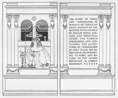 Strona tytułowa z „Historii Wenus i Tannhausera”, 1895 autorstwa Aubrey Beardsley