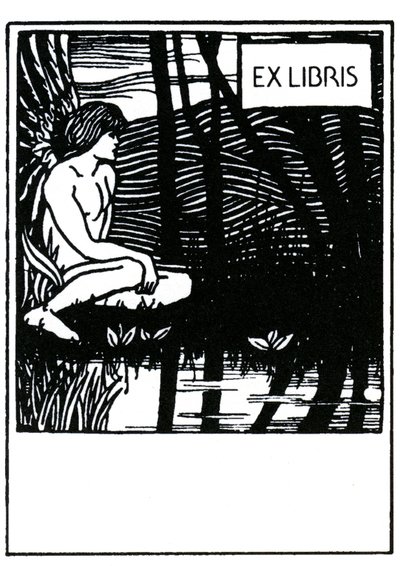 Winieta ex libris (ex-libris) Aubrey Beardsley (1872-1898) autorstwa Aubrey Beardsley