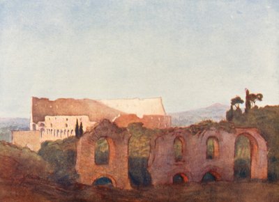 Rzym: Koloseum (kolorowa litografia) autorstwa Aubrey Waterfield