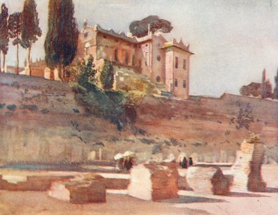 Rzym: Ze stadionu Domicjana (kolorowa litografia) autorstwa Aubrey Waterfield