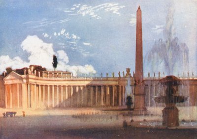 Rzym: Plac Świętego Piotra (kolorowa litografia) autorstwa Aubrey Waterfield