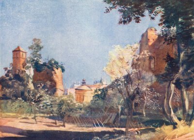 Rzym: S Giovanni in Oleo (kolorowa litografia) autorstwa Aubrey Waterfield