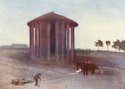 Rzym: Świątynia Westy (kolorowa litografia) autorstwa Aubrey Waterfield