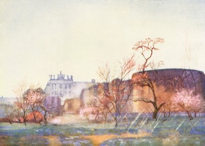 Rzym: Lateran z Amphitheatrum Castrense (kolorowa litografia) autorstwa Aubrey Waterfield