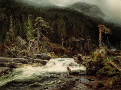 Wodospad w Telemarku autorstwa August Cappelen
