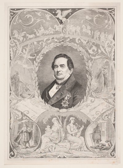 Adama Oehlenschlagera. Arkusz pamiątkowy autorstwa August Edward Adolf Heimburger