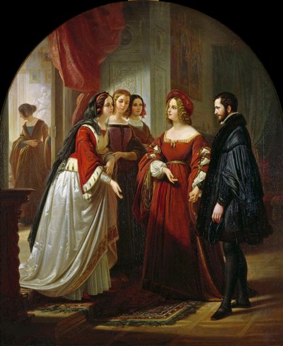 Tasso przed Eleonora dEste, 1839. autorstwa August Ferdinand Hopfgarten