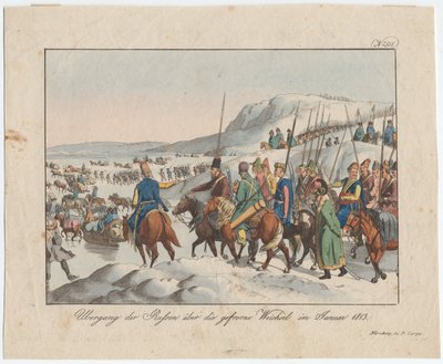 Armia rosyjska przekracza Wisłę w styczniu 1813 r., ok. godz. 1815 autorstwa August Friedrich Andreas Campe
