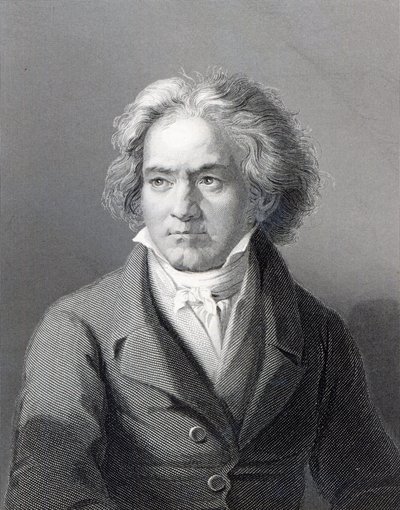 Ludwig van Beethoven, ryty przez Williama Holla Młodszego (grafika) autorstwa August Karl Friedrich von Kloeber