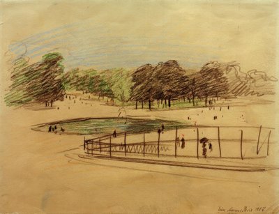 Basen im Jardin des Tuileries autorstwa August Macke