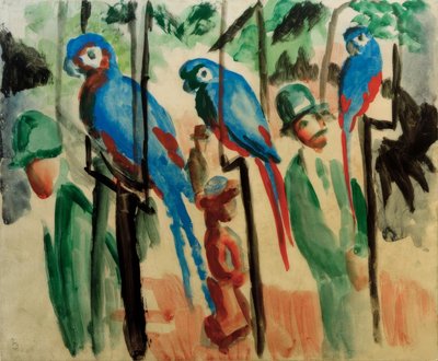 Z papugami autorstwa August Macke