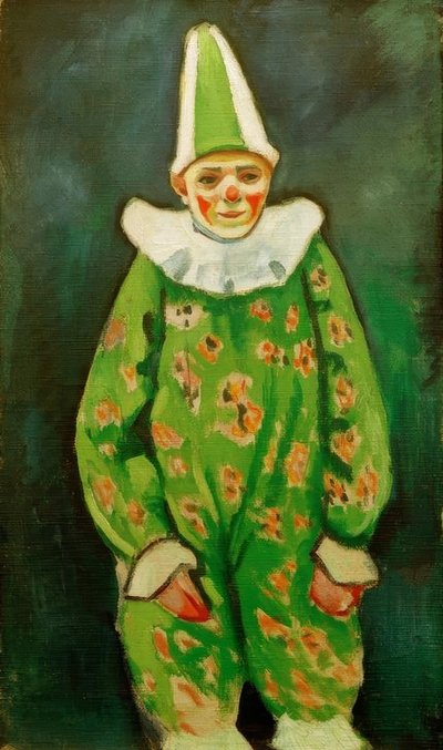 Klaun w zielonym stroju autorstwa August Macke