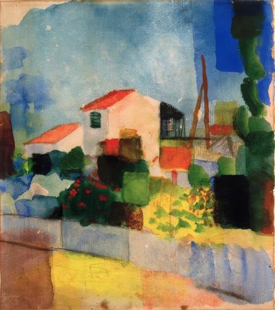 Jasny dom (wersja I) autorstwa August Macke