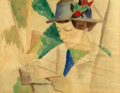 Żona malarza, czytanie autorstwa August Macke