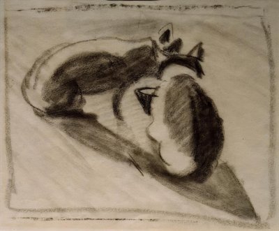 Dwa koty malarza Marc autorstwa August Macke