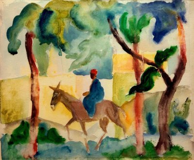 Jeździec na osiołku autorstwa August Macke