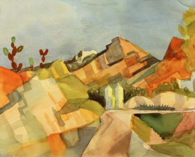 Skalisty krajobraz autorstwa August Macke