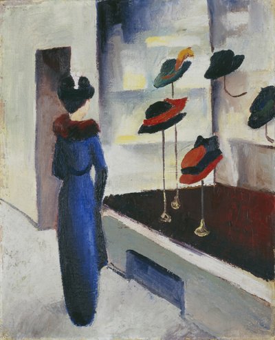 Sklep z kapeluszami, 1913 autorstwa August Macke