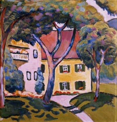 Dom w krajobrazie autorstwa August Macke