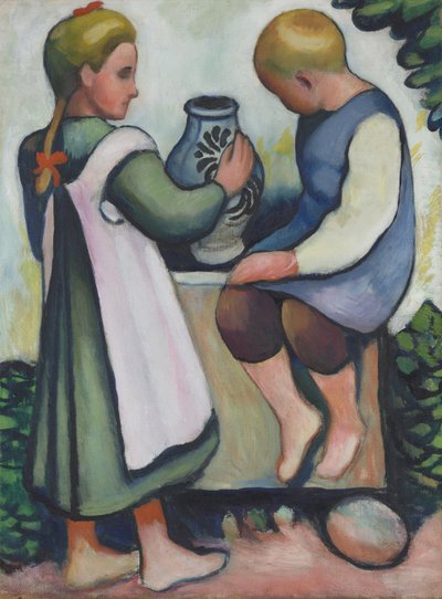 Dzieci przy fontannie II autorstwa August Macke