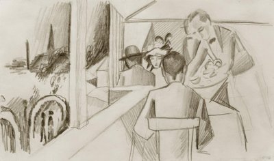 Kawiarnia sterowca autorstwa August Macke