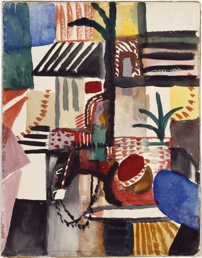 Człowiek z osłem Tunezja, 1914 autorstwa August Macke