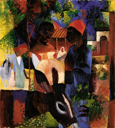 Rynek w Tunisie autorstwa August Macke