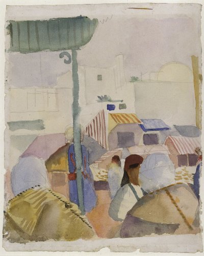 Targ w Tunisie II, 1914 autorstwa August Macke