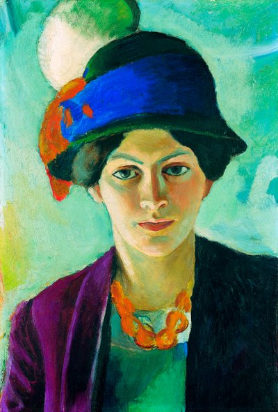 „Portret żony artysty w kapeluszu” (żona artysty w kapeluszu) Obraz Augusta Macke (1887-1914) autorstwa August Macke