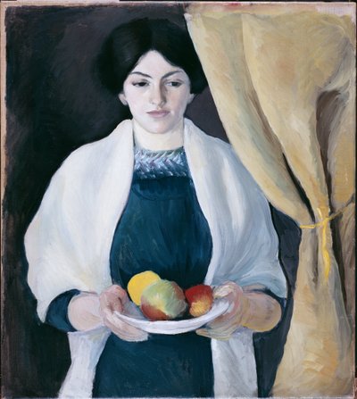 Portret z jabłkami (Portret żony artysty) autorstwa August Macke