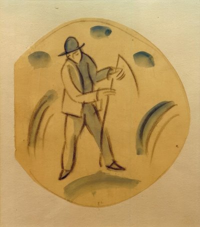 Żniwiarz, projekt na talerz autorstwa August Macke