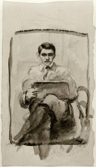 Autoportret, rysunek autorstwa August Macke