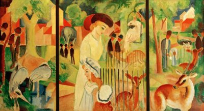Tryptyk: Wielki Ogród Zoologiczny autorstwa August Macke