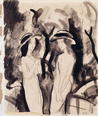 Dwie dziewczyny; Dwie dziewczyny, 1914 autorstwa August Macke