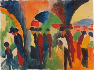 Pod altanami Thun (Motyw wózka). 1913 autorstwa August Macke