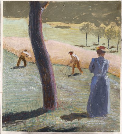 Robotnicy na polu w Kandern; Robotnicy na polu pod Kandern, 1907 autorstwa August Macke