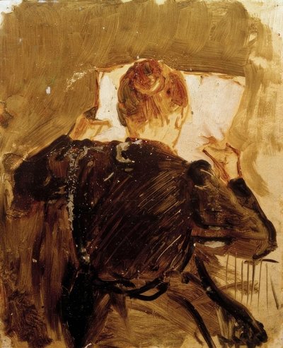 Kobieta czytająca gazetę autorstwa August Macke
