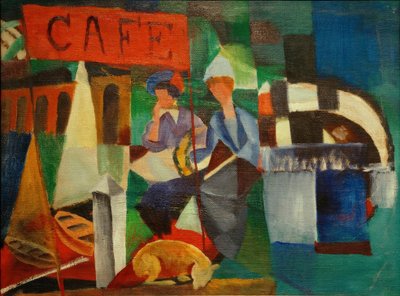 Dwie panie w kawiarni autorstwa August Macke