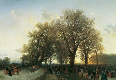 W drodze do domu ze światowej wystawy na wiedeńskim Praterze w 1873 r. autorstwa August Schaeffer von Wienwald