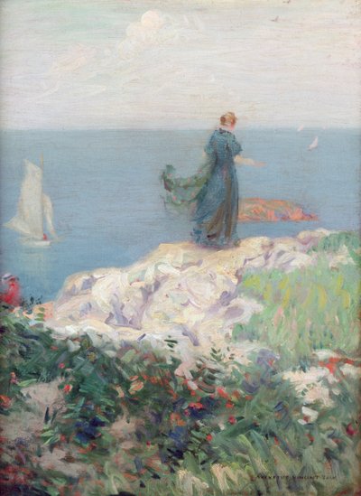 Scena nad morzem (olej na płótnie) autorstwa August Vincent Tack